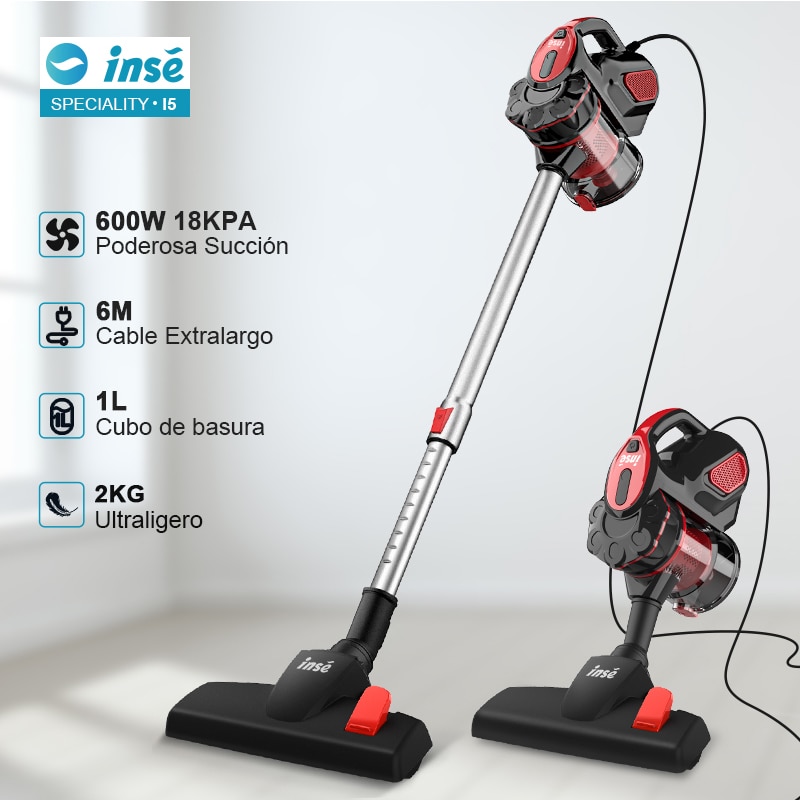 INSE I5 Corded vacuum cleaners 18Kpa Powerful Suction 600W Motor 4 in 1 stick Handheld vaccum cleaner for Home Pet Hair Carpet