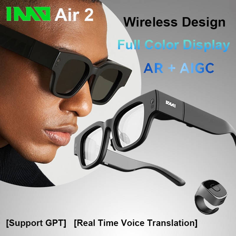 INMO Air 2 Wireless Portable AR Glasses Full Color Display Smart Translation Glasses with Translation&AIGC for Office Speech