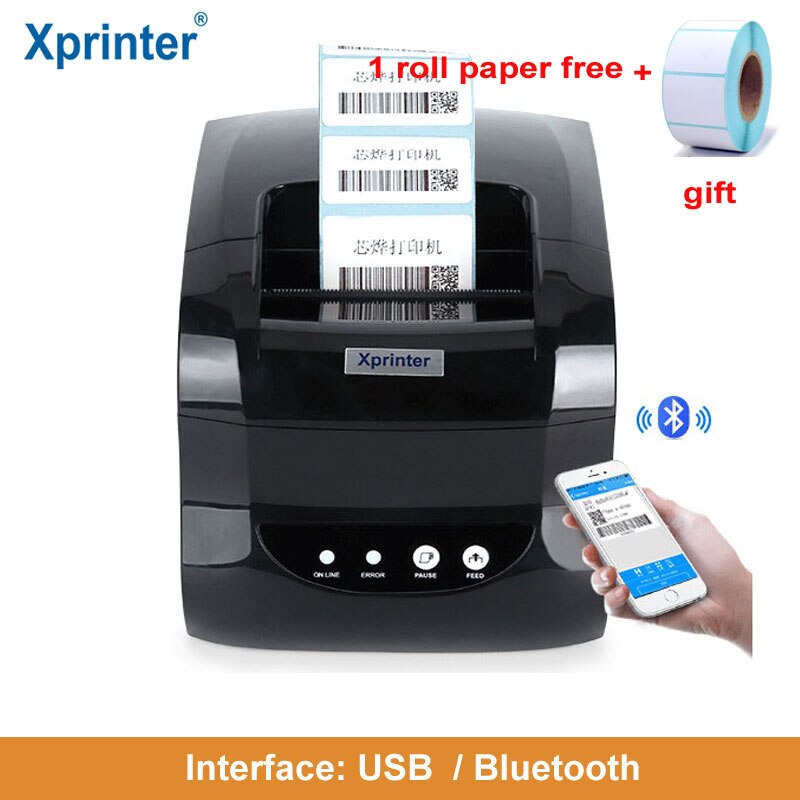 Xprinter XP-365B  20mm-80mm Thermal  Barcode Label Printer Thermal barcode printer receipt printer for 58mm or 80mm