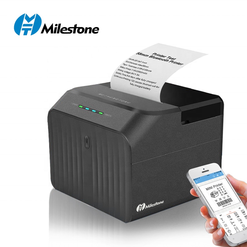 Milestone Mini Desktop Pos Label Printer Receipt Thermal Printer 2inch 58mm Bluetooth Impressora Express Barcode принтер Impreso