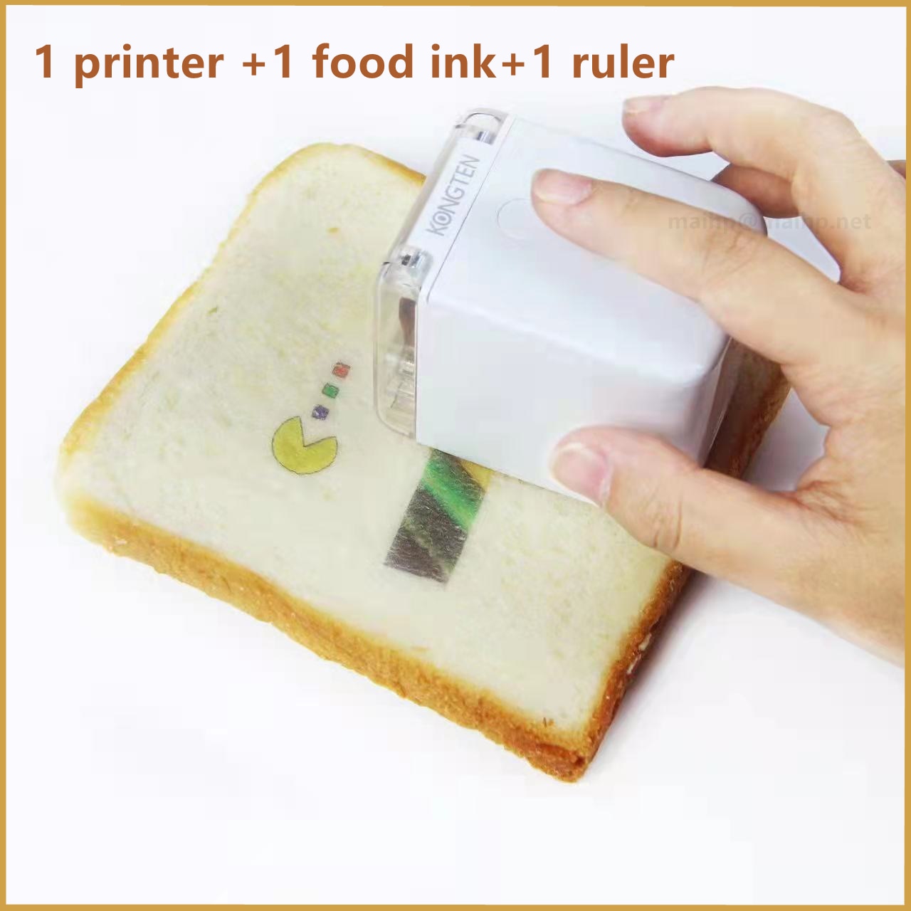 Kongten Mbrush 1200dpi Portable Handheld Mini Inkjet Barcode Customized Wireless Wifi Bread Cake Text Card Color Food Printer