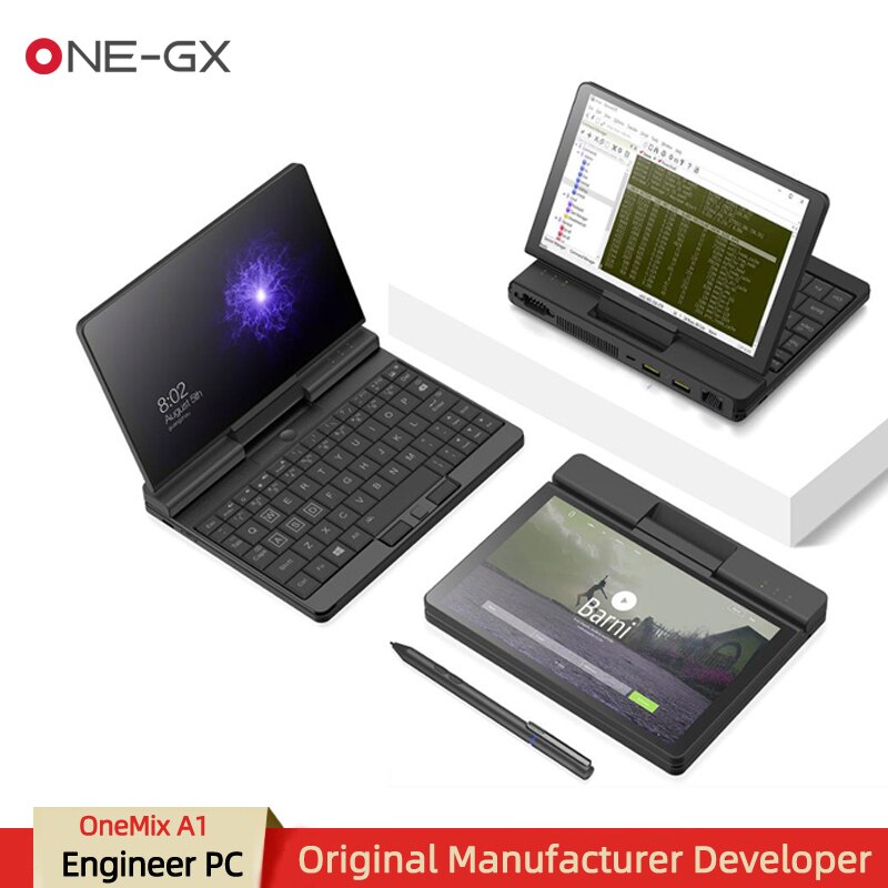 One-Netbook A1 Pro Engineer PC Mini Laptop 7 Inch IPS Intel Core i5-1130G7 i7-1160G7 Pocket Computer Windows 11 16G 512GB 0.55KG