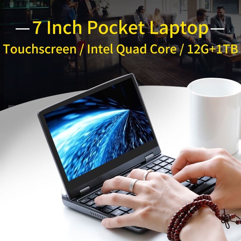 7 inch Pocket Laptop J4105/J4125 Notebook IPS Touch Screen Portable Netbook Windows 10 12G RAM Mini PC Micro Computer Bluetooth