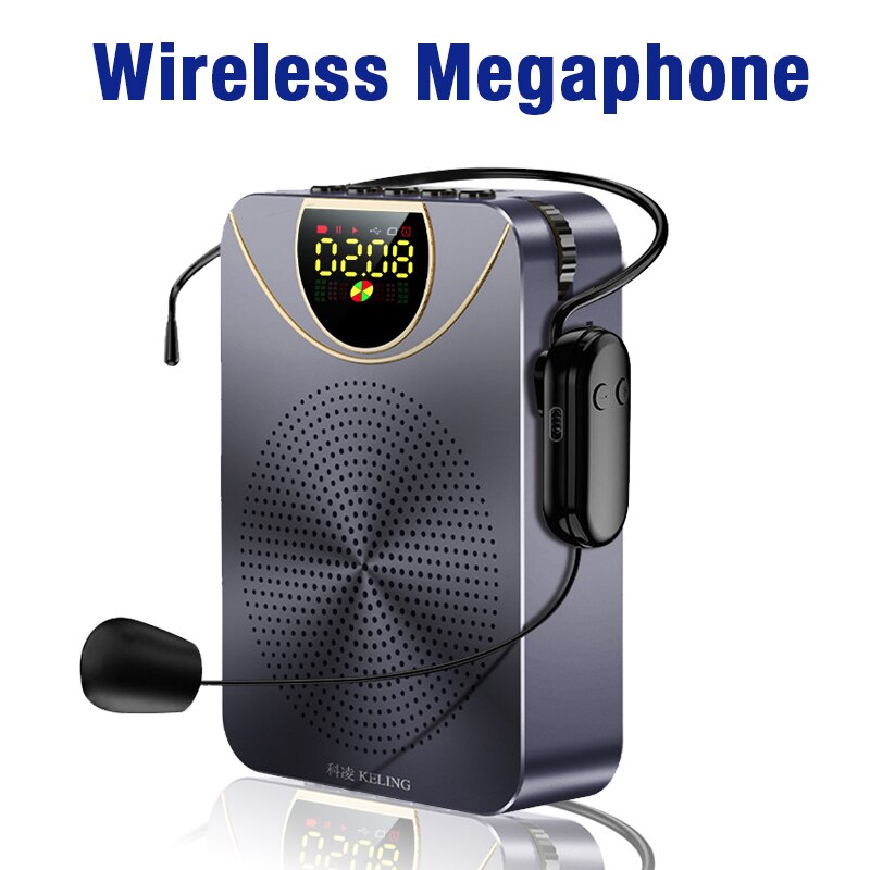 Wireless Clock Megaphone Portable Voice Amplifier Teacher Guide Microphone Speaker 5W Support  TF card U disk Connection