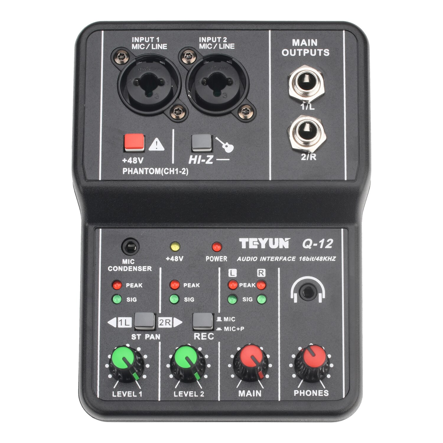 Universal Professional Audio Interface Sound Card Computer Electric Guitar Studio Singing Q12 Audio Equipment