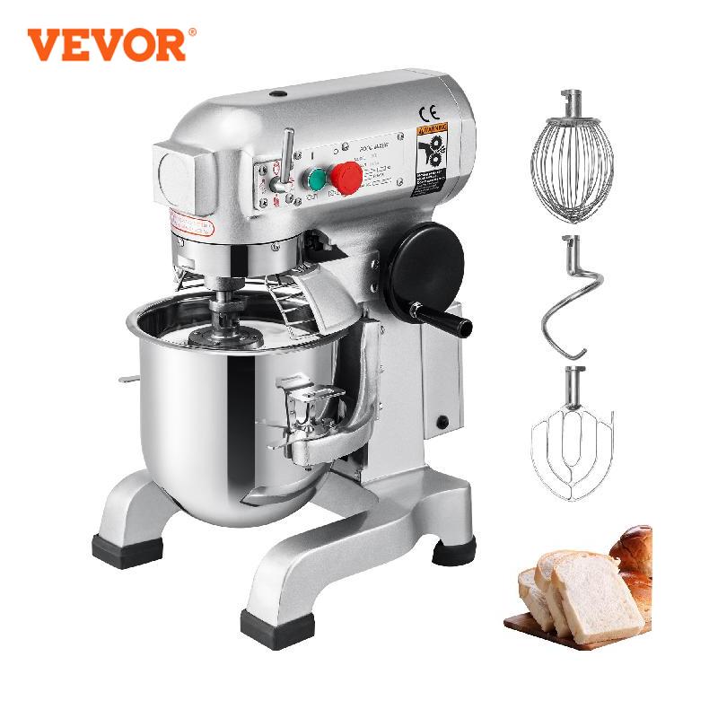 VEVOR Electric Dough Machine 10/15/20/30L Stainless Steel Commercial Cream Egg Whisk Mixer Processor Kitchen Food Stand Blender