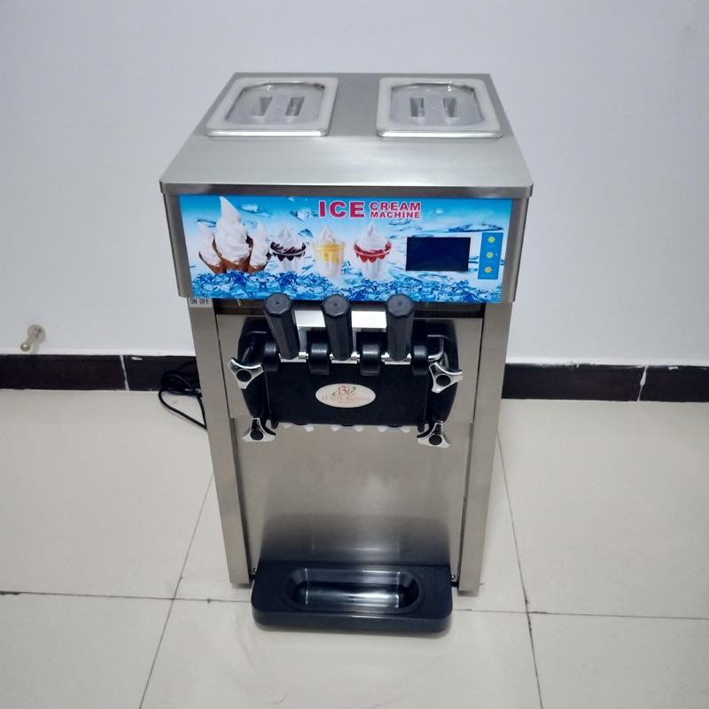 Commercial Soft Ice Cream Machine Factory Outlet Ice Cream Makers Desktop 3 Taste Ice Cream Production Machine