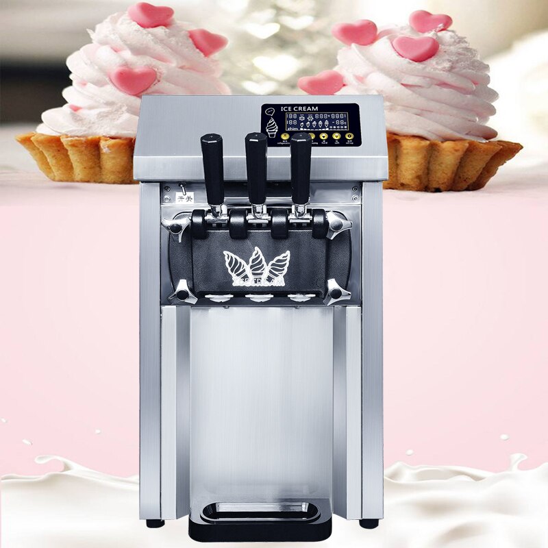 3 Flavors Commercial Soft Ice Cream Machine Stainless Steel Frozen Yogurt Machine