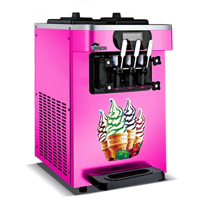 Commercial Ice Cream Machine Desktop Soft Ice Cream Makers Machine Stainless Steel 1700W