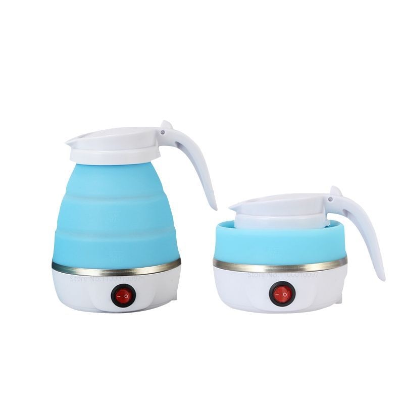 Folding Electric Kettle For Travel Silicone Foldable Water Kettles Compression Leak Proof Portable Mini Kettle 600ml Household