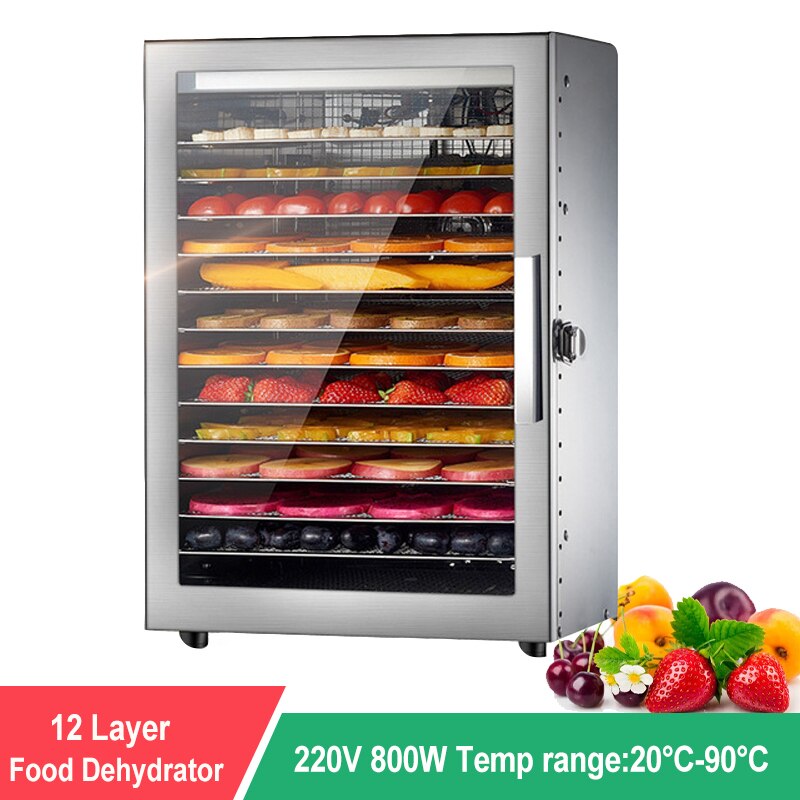 12 Layers Food Dehydrator Machine Food Dehydration Dryer Fruit Dryer Household Vegetables and Pet Snacks Herb Dryer