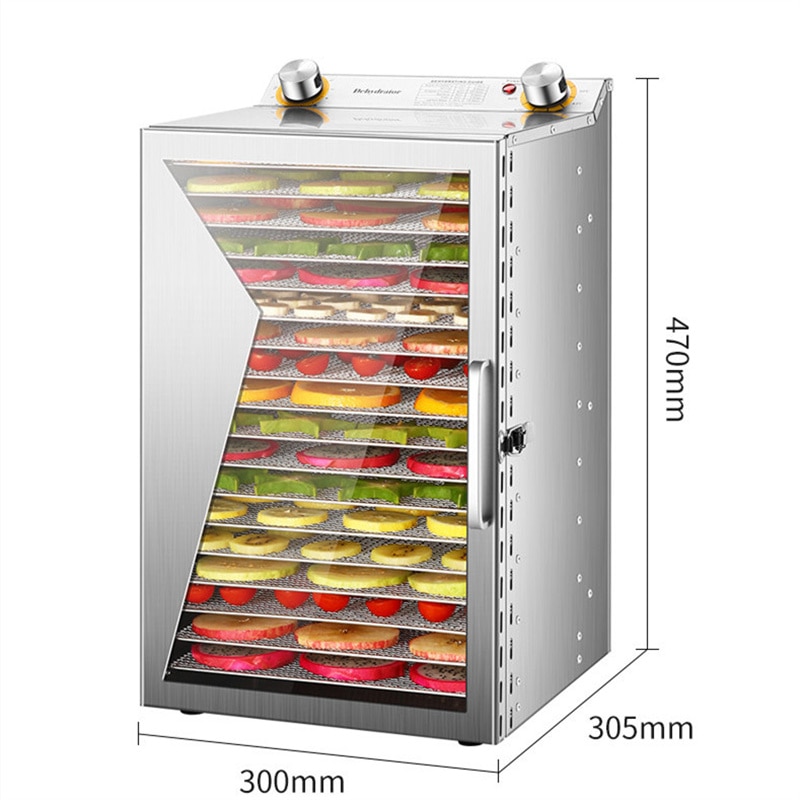 18 Layers Dried Fruit Machine Air Drying Machine Vegetable Dryer Food Dehydrator For Household Dryer Stainless Steel Timing
