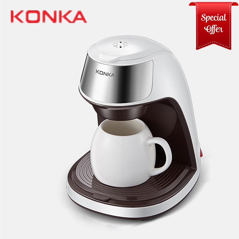 KONKA Coffee Machine 2 in 1Tea&Coffee Powder Multiple Drip Cafeteria Fast Heating Offie&Home 220v Easy Operation