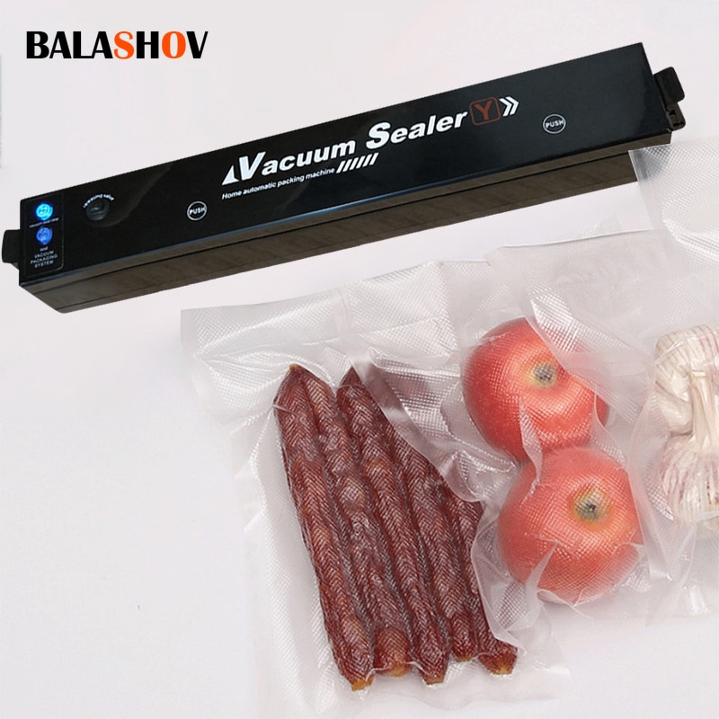 220V Household Food Vacuum Sealer Food Packaging Machine Film Sealer Vacuum Packer With 10pcs Vacuum Bags Kichen Tool EU Plug