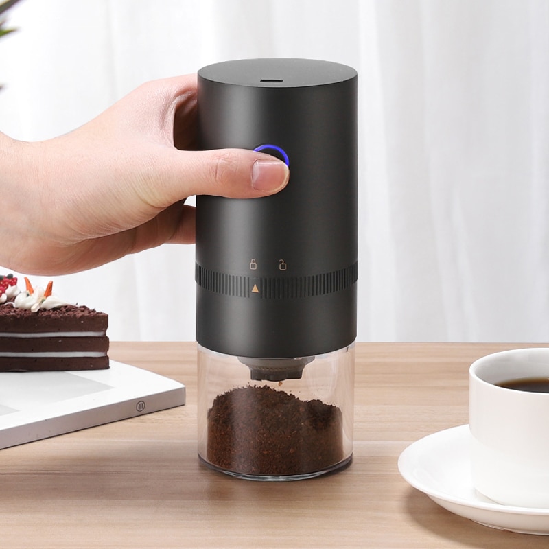 Electric Coffee Grinder Cafe Automatic Coffee Beans Mill Conical Burr Grinder Machine for Home Travel Portable USB Rechargeable