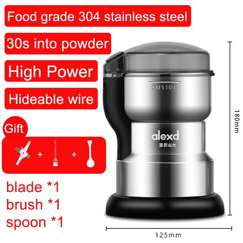 High Power Electric Spice Grinder Automatic Salt and Pepper Grinder coffee grinder Kitchen Tools 304 stainless steel