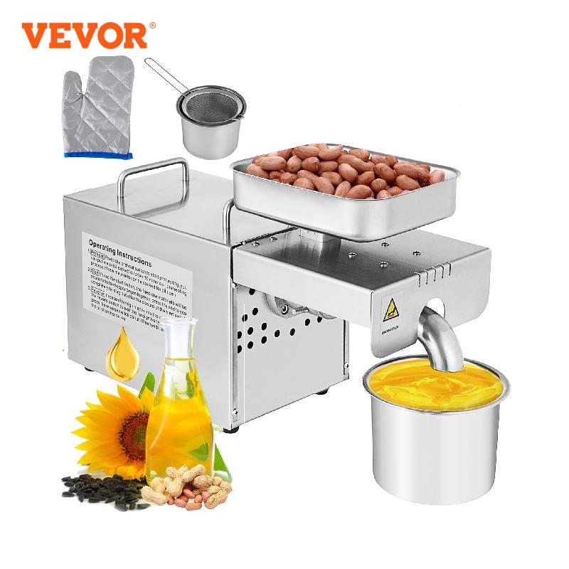 VEVOR Electric Oil Extractor Automatic Oil Press Machine for Home & Commercial Use Sesame Canola Sunflower Seeds Peanuts Walnuts