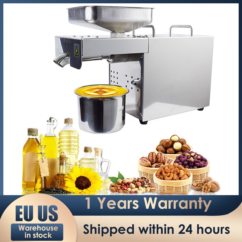 Intelligent Temperature Controlled Stainless Steel Oil Press Machine Oil Extractor For Cold/Hot Squeeze Heating