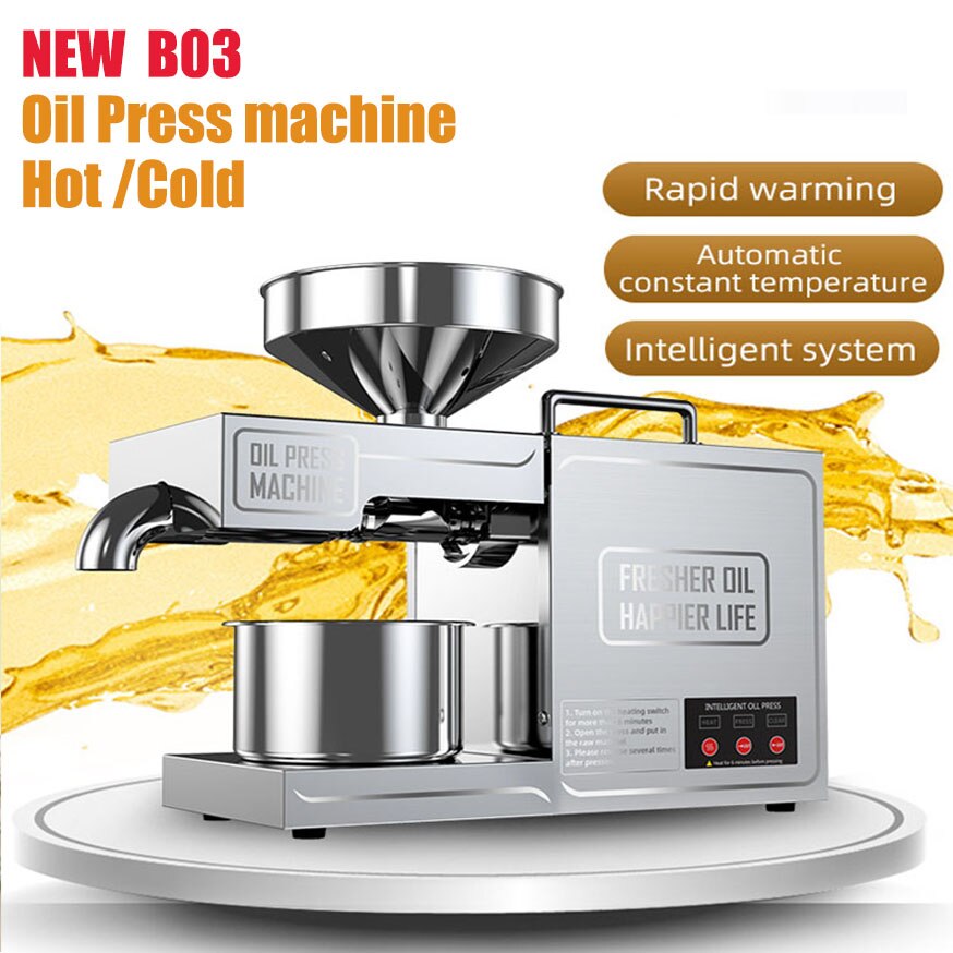B03 Stainless Steel Automatic Hot Cold Oil Extractor Machine Oil Press Oil Press Peanut Coconut Kernel Seeds Sunflower Oil Olive