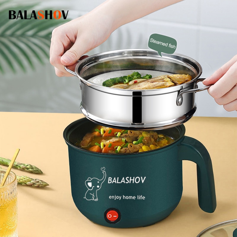 Electric Cooking Machine Household 1-2 People Hot Pot Single/Double Layer Multi Electric Rice Cooker Non-stick Pan Multifunction