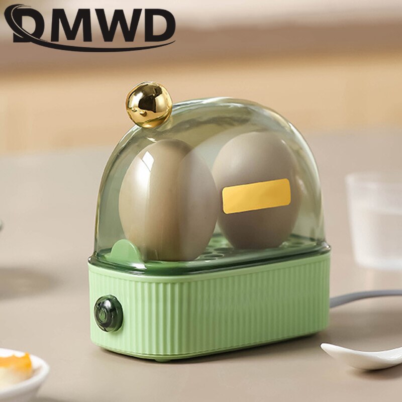 DMWD 120W 220V Electric Egg Boiler Poacher Automatic Power Off Mini Breakfast Machine Egg Cookers 2 Eggs Portable Food Steamer