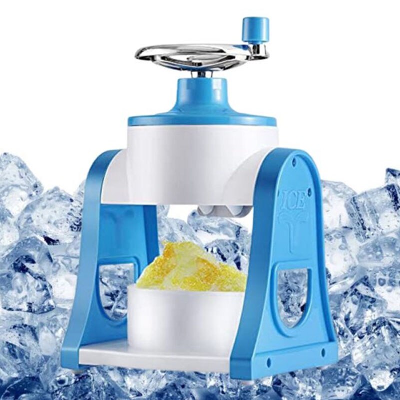 Jamielin Home kitchen Manual Ice Crusher Hand Ice Shaver Machine Shaved Ice Snow Cones Snow Flakes Maker Crusher