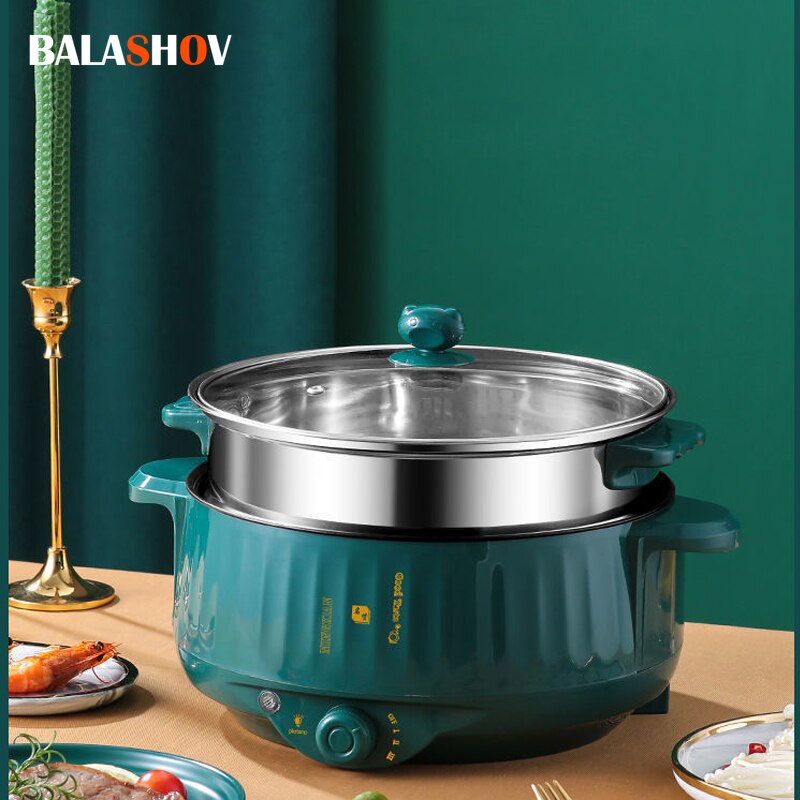 1.7L Multifunction Non-stick Pan Electric Cooking Pot Household  Hot Pot Single/Double Layer Fast Heating Electric Rice Cooker