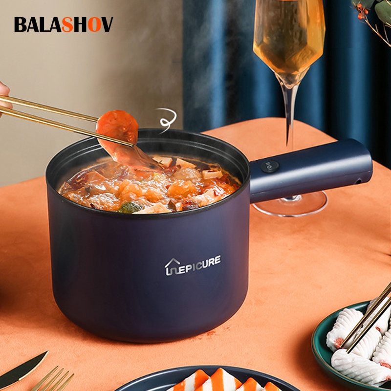 220V Mini Electric Cooker Multi-Function All-In-One Pot Double Layer Household Noodle Cooker Non-Stick Hot Pot Kitchen Tool