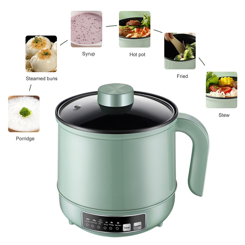 220V Electric Multi Cookers Heating Pan Stew Household Cooking Pot Hotpot Noodles Eggs Soup Steamer Rice Cooker Dormitory