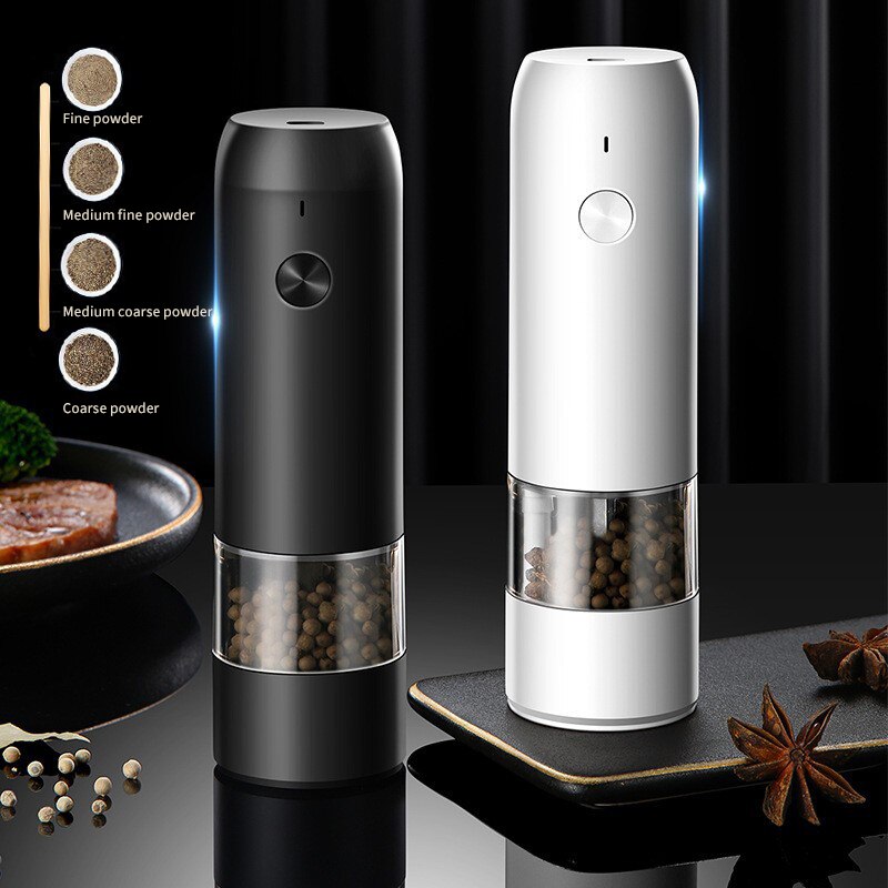 Electric Automatic Salt and Pepper Grinder Set Rechargeable With USB Gravity Spice Mill Adjustable Spices Grinder Kitchen tools