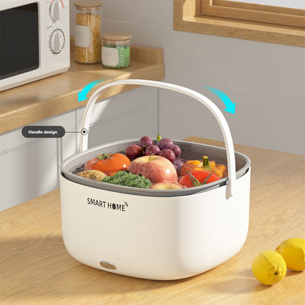 Ultrasound Electric Vegetable Washers with Handle Vegetable Washing Basket Household Kitchen Gadgets for Tableware Bottles