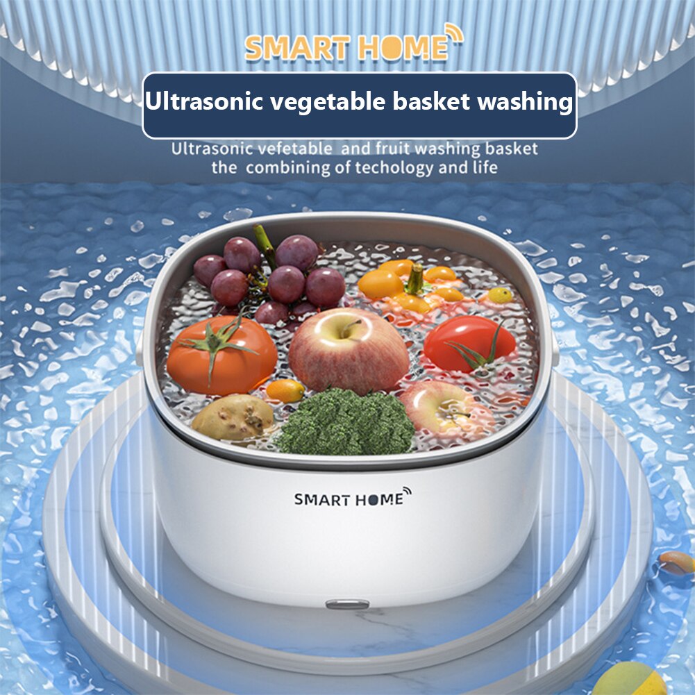 Household Kitchen Vegetable Washer Portable Ultrasonic Cleaning Machine Food Purification Automatic Fruit and Vegetable Purifier