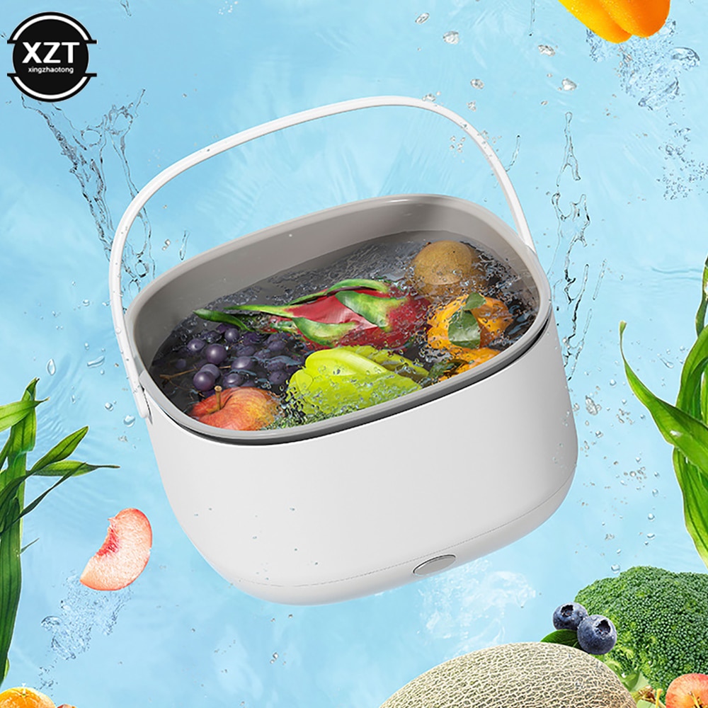 Fruit and Vegetable Washing Machine Convenient Washing Basket Fruit and Vegetable Electric Washing Machine Kitchen Cleaning Tool