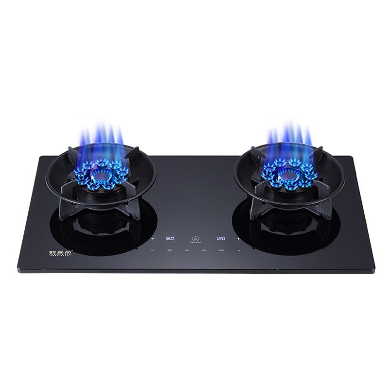 SmartTouch Induction Cooktop Built-in Hob with Timer Gas Double Burner Cooktop for Liquefied/Natural Gas
