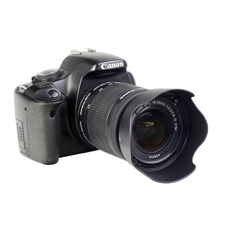DSLR Camera Lens Hood EW-63C Bayonet Mount for Canon EOS 80D 90D 700D 800D 850D 200D II With EF-S 18-55mm STM 58mm Filter Lens