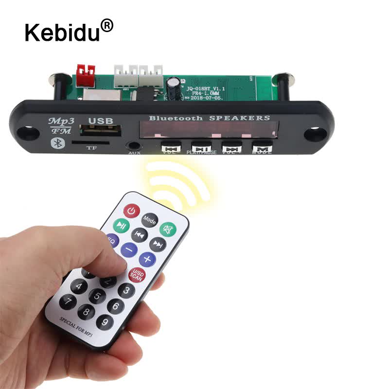 kebidu 5-12V Wireless Bluetooth MP3 WMA Decoder Board Audio Module USB TF Radio For Car accessories High Quality