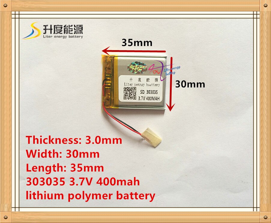 3.7v lithium polymer battery 303035 033035 MP3 MP4 battery  400mah recorder