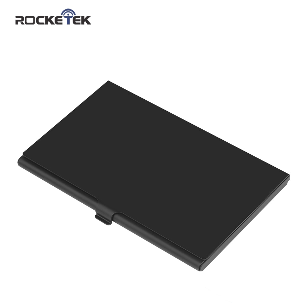 Rocketek Aluminum sd memory card storage case microsd/micro sd holder bag memory box placed with 2 sd cards and 4 micro sd cards