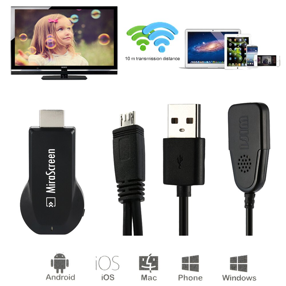 MiraScreen TV Stick HDMI-compatible HD 1080P anycast Miracast DLNA Airplay WiFi Display Receiver Dongle For Windows Andriod iOS