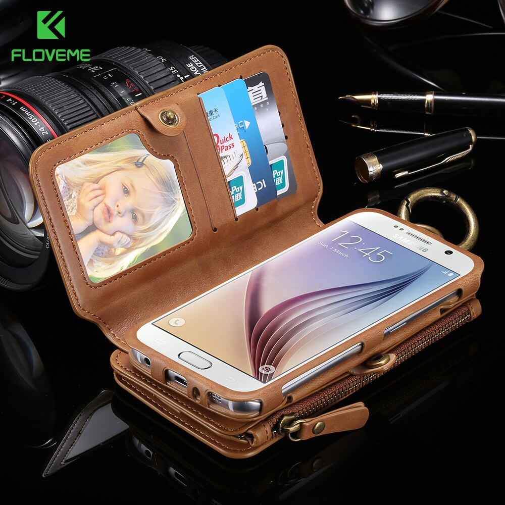 Business Wallet Case For iPhone 12/11 Pro Max 12 Mini XR XS Max Zipper Bag For Samsung Note 20 S20 Ultra S20 Plus S8 S9 S10 Plus