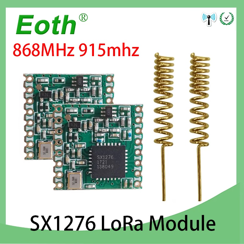 Eoth  LoRa module SX1276 2pcs 868MHz super low power RF Long-Distance communication Receiver IOT Transmitter SPI 2pcs antenna