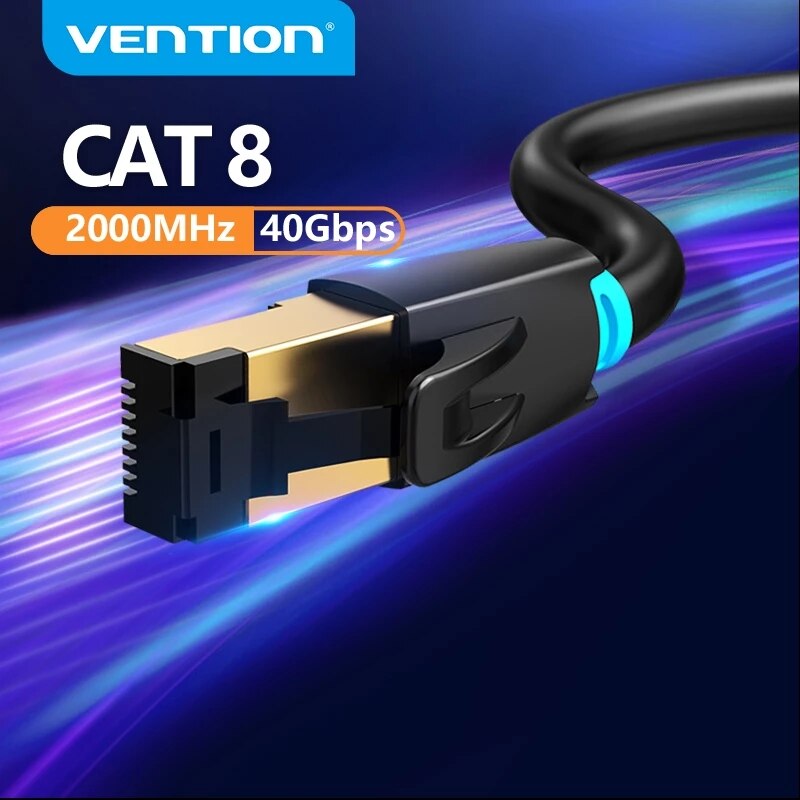 Vention Cat8 Ethernet Cable RJ45 SSTP Patch Cable 40Gbps RJ 45 Lan Cable for Computer Laptop Router Modem PC Cat7 Ethernet Cable