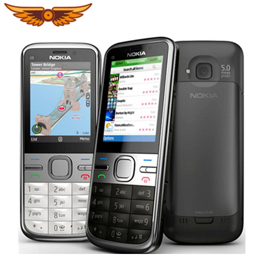 C5 Original Unlocked Nokia C5-00 Cellphone 3.15MP 3G Bluetooth FM Cheap Mobile Phone Free shipping