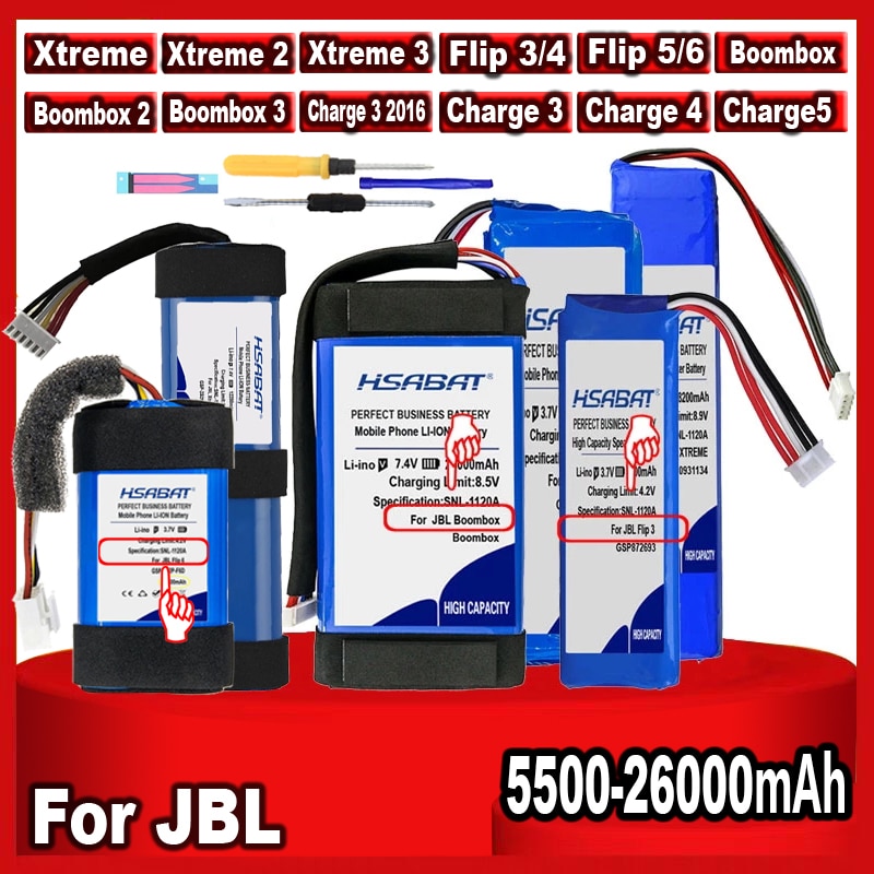 HSABAT 20000mAh GSP0931134 Speaker Battery for JBL XTREME / Xtreme 1 / Xtreme1 Batteries Tracking number with Tools