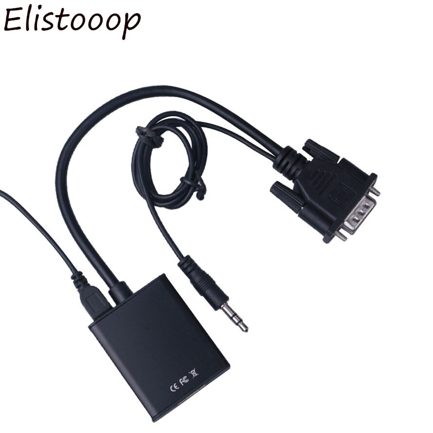 1080P HD High Resolution VGA TO HDMI-compatible Male To Female Converter Cable With Audio Output Adapter For PC Laptop Projector