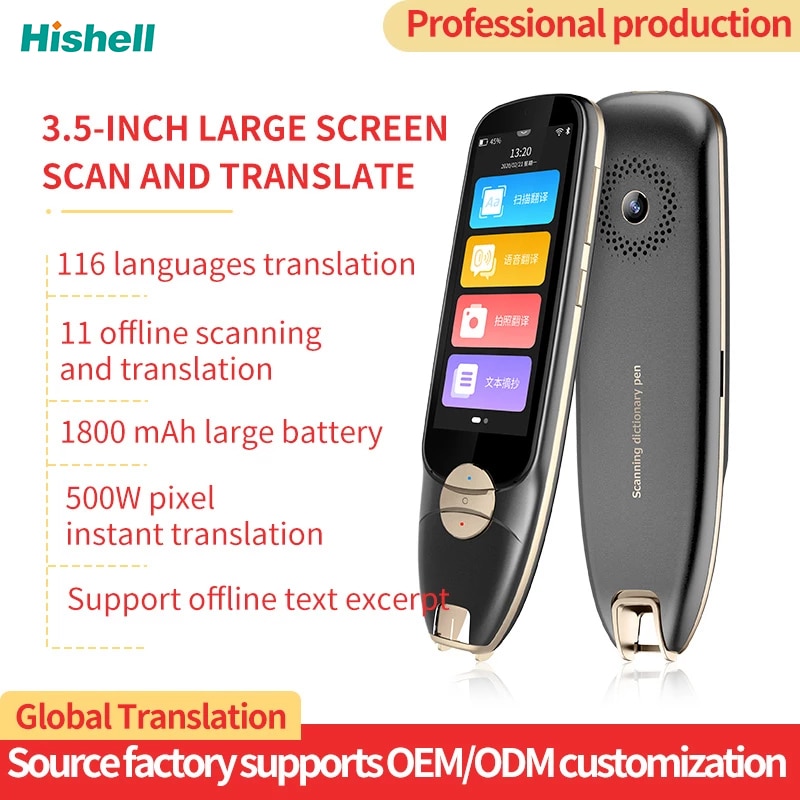 Smart Portable 116 Language Voice Translator 3.5 inch Screen Offline+WIFI Translation Pen Scanning Translator Pen Dictionary pen