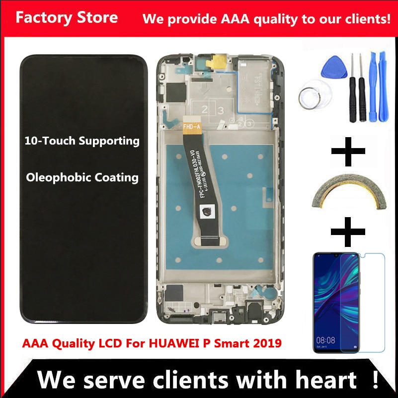 10-Touch AAA Quality LCD For Huawei P Smart 2019 LCD With Frame LCD Screen Display For P Smart 2019 LCD Screen POT-LX1 L21 LX3