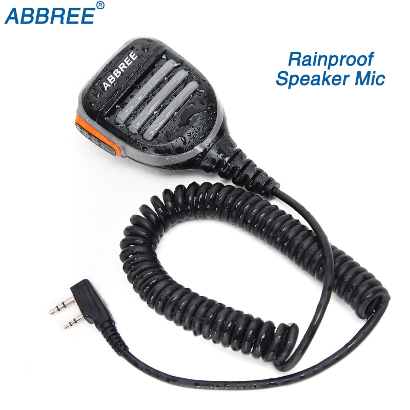 Abbree AR-780 2 Pin PTT Remote Waterproof Speaker Mic for Baofeng Walkie Talkie AR-152 UV-5R UV-82 UV-S9 PLUS UV-13 Pro Radio