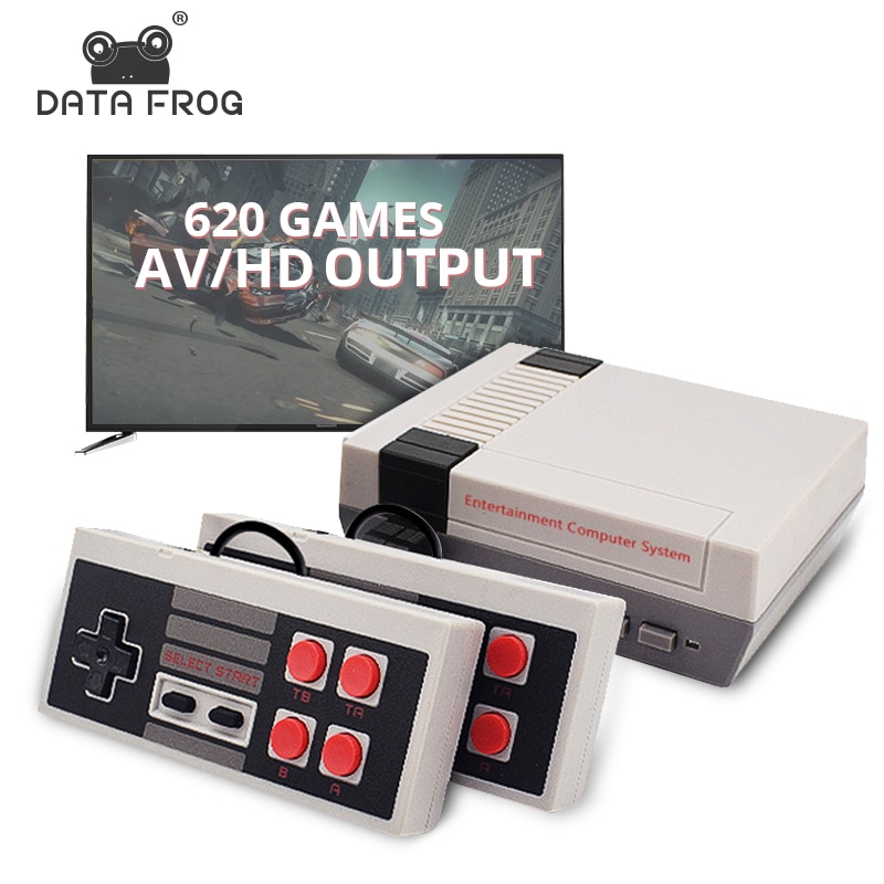 Data Frog Retro Video Game Console AV/HD Output TV Consoles Built-in 620 Classic Games Dual Gamepad Gaming Player