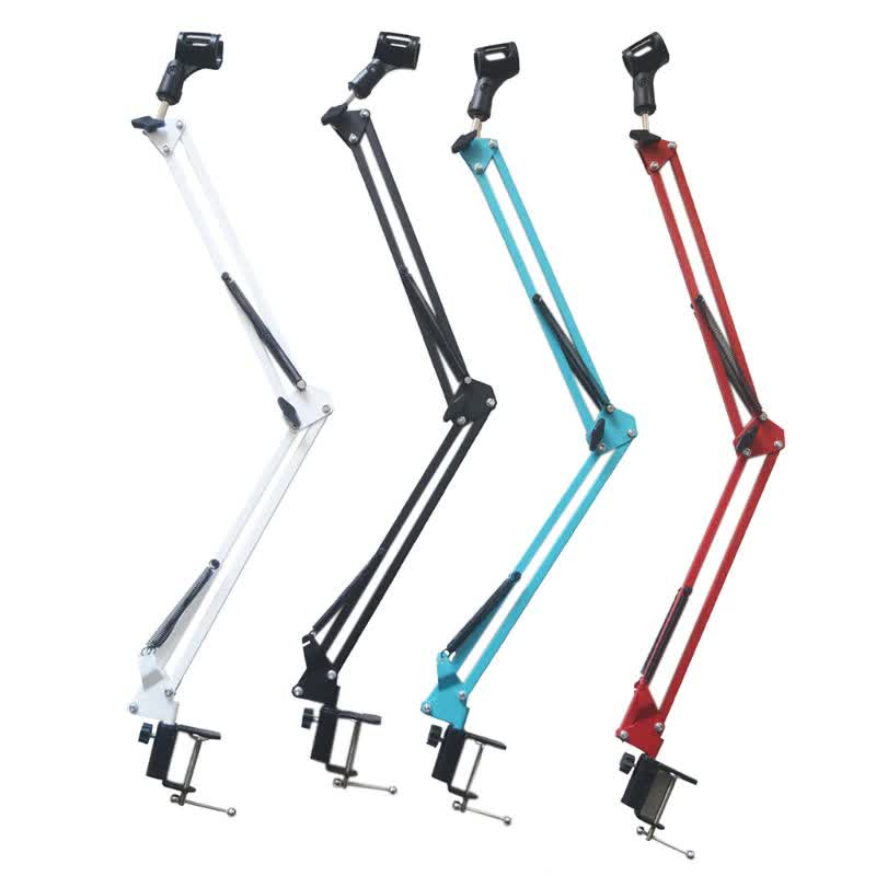 Extendable Recording Microphone Holder with Mic Clip Table Mounting Clamp